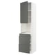 Modern kitchen unit: METOD with dark grey voxtorp fronts, white frame, two drawers, one cabinet.