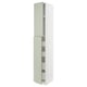 METOD kitchen cabinet in green with white drawers, tall and slim design, modern crafted look.