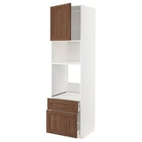 METOD kitchen unit: white, wood effect drawers, self-closing drawer