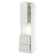 METOD / MAXIMERA High cabinet f oven+door/2 drawers, white/Aspudden light grey, 60x60x240 cm