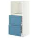 METOD / MAXIMERA High cabinet w 2 drawers for oven, white/Lerhyttan blue, 60x60x140 cm