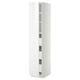 White METOD kitchen cabinet with high gloss, featuring multiple shelves.