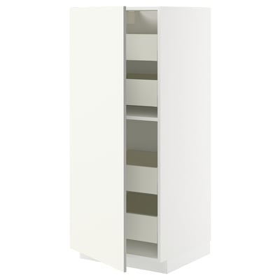 METOD kitchen cabinet, white, tall, multiple shelves. Adjustable, durable design.
