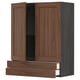 Wooden METOD kitchen cabinet with walnut foil, adjustable shelves, smooth drawers.