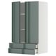 METOD kitchen unit, high-gloss grey-green, rectangular with 2 doors, 2 drawers.