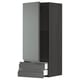 A modern, dark gray METOD kitchen cabinet with two pull-out drawers and an adjustable shelf.