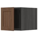 METOD kitchen cabinet in walnut, rectangular shape, open on one side, with wooden door.