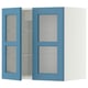 METOD Wall cabinet w shelves/2 glass drs, white/Lerhyttan blue, 60x60 cm