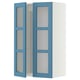 METOD Wall cabinet w shelves/2 glass drs, white/Lerhyttan blue, 60x100 cm