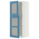 METOD Wall cabinet w shelves/2 glass drs, white/Lerhyttan blue, 40x100 cm