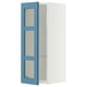METOD Wall cabinet w shelves/glass door, white/Lerhyttan blue, 30x80 cm