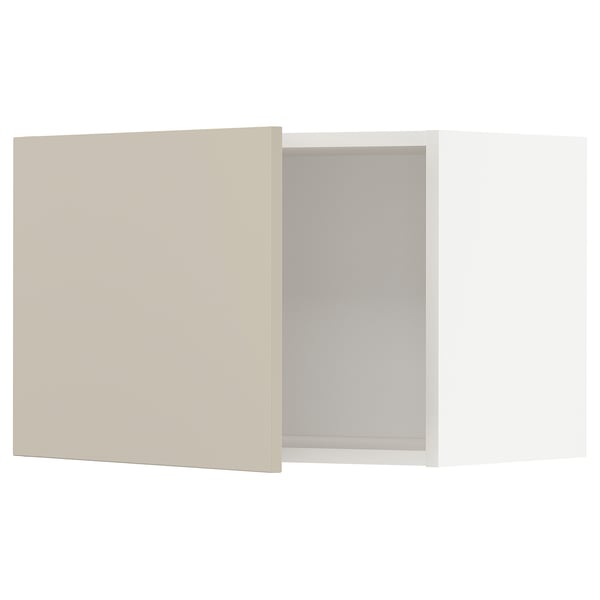 Modern beige kitchen cabinet, sleek & smooth design. Part of ikeas METOD system.