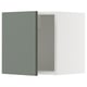 Though. METOD kitchen cabinet in gray-green with white interior, featuring a modern design and sturdy frame construction.