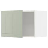METOD kitchen set with green stensund doors, white frame, 3 doors, square shape, modern design.