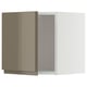 Modern METOD kitchen cabinet with sleek, dark grey-brown gloss door and integrated handles.