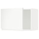 This image shows a white kitchen cabinet from ikeas METOD system. It a minimalist design with a single door and clean lines.