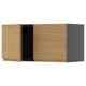 A METOD kitchen cabinet with oak effect and gray sides, rectangular and minimalistic design.