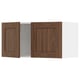 Wooden style kitchen cabinet with dark brown doors. It two wooden doors and white sides. Modern and sturdy design.