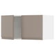 A pale pink METOD wall-mounted kitchen cabinet with a modern design, featuring a grey-beige door with a minimalist handle and chamfered edges.