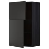 METOD wall cabinet in dark gray, sleek modern design, two doors, one shelf, sturdy construction.