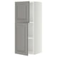 METOD kitchen unit in soft grey with bevelled edges. Wall-mounted, two-door cabinet with adjustable shelf.