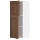 METOD kitchen cabinet, white & walnut, 2 doors, square shape.