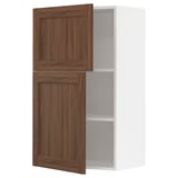 METOD kitchen cabinet with walnut-look doors and adjustable shelves.