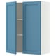 METOD Wall cabinet with shelves/2 doors, white/Lerhyttan blue, 80x100 cm