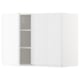 A white METOD kitchen cabinet with a glossy finish and silver handles. It stands alone with a sleek, rectangular design.