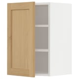 METOD kitchen cabinet: light wood door, white interior, minimalist design.