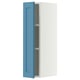 METOD Wall cabinet with shelves, white/Lerhyttan blue, 20x80 cm