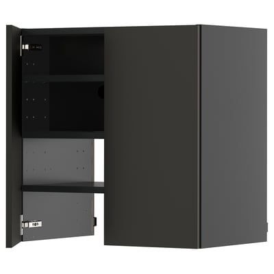 Modern matt black METOD kitchen unit. Sleek, square design with adjustable shelves.