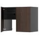 Option: This image shows a dark brown wooden cabinet from the METOD system with a modern design. It adjustable shelves and snap-on hinges.