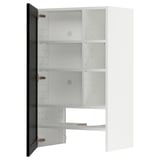 White METOD cabinet, open, 3 shelves, snap hinges.
