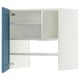 METOD Wall cb f extr hood w shlf/door, white/Lerhyttan blue, 60x60 cm