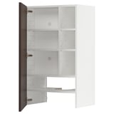 White METOD cabinet with dark wood trim