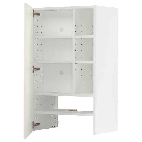 White METOD cabinet, 3 shelves, hinged door, adjustable shelves.