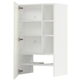 White METOD cabinet, 3 shelves, hinged door, adjustable shelves.