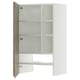 White METOD cabinet; modern design; mirrored door; adjustable shelves.