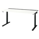 MITTZON desk, modern design, white top, black legs, adjustable height, ergonomic workspace solution.