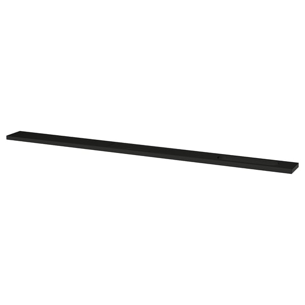 MITTZON black shelf, slim rectangle design, fiberboard material.