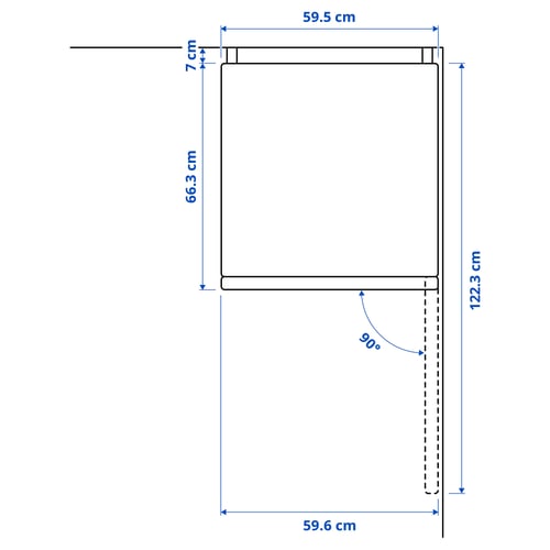 Illustration with measurements for the product: MÖLNÅS.