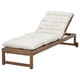 Option: Naemmaro wooden outdoor lounge, light beige cushion, reclined position.