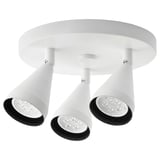 A NÄVLINGE ceiling light, white, with three adjustable spotlights.