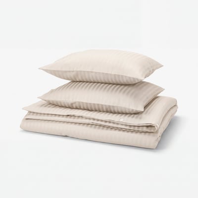 NATTJASMIN Duvet cover and 2 pillowcases, light beige, 200x200/50x60 cm