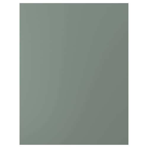 Greenish-gray kitchen panel, flat and rectangular, modern design.