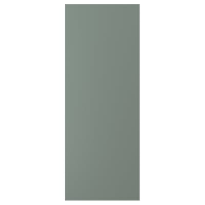 Gray-green kitchen cabinet cover panel, rectangular shape, smooth texture.