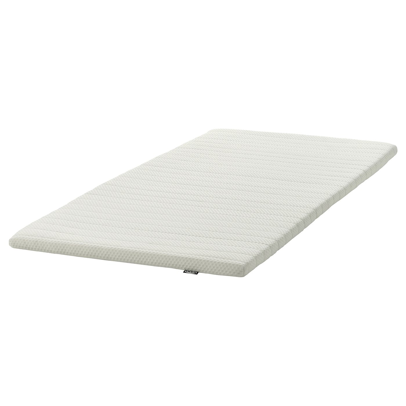 NISSEHOLM mattress pad, white, rectangular, soft foam, removable cover.