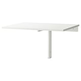 White NORBERG folding wall-mounted table, rectangular with metal support.