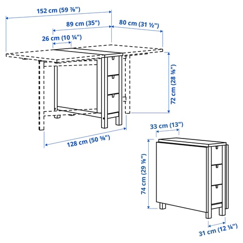 Illustration with measurements for the product: NORDEN.